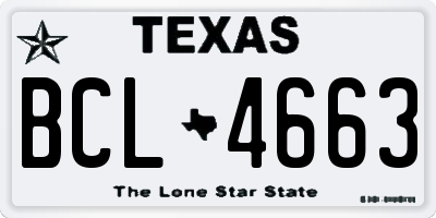 TX license plate BCL4663
