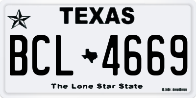 TX license plate BCL4669