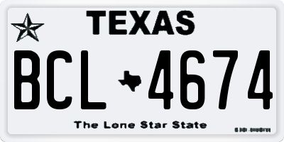 TX license plate BCL4674