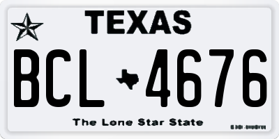 TX license plate BCL4676