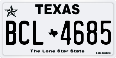 TX license plate BCL4685