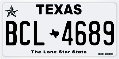 TX license plate BCL4689