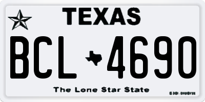 TX license plate BCL4690
