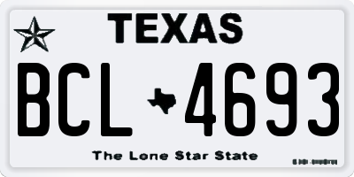 TX license plate BCL4693