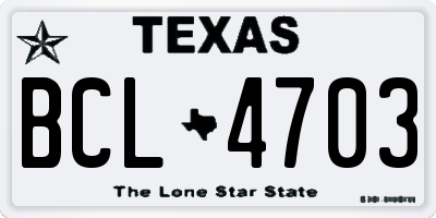 TX license plate BCL4703