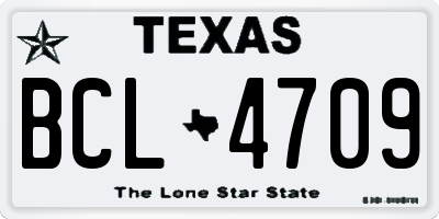 TX license plate BCL4709