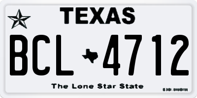 TX license plate BCL4712