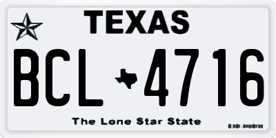 TX license plate BCL4716