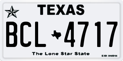 TX license plate BCL4717