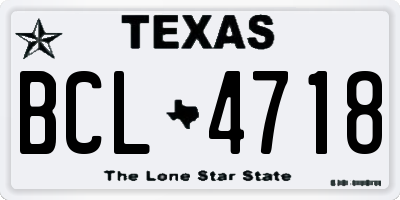TX license plate BCL4718