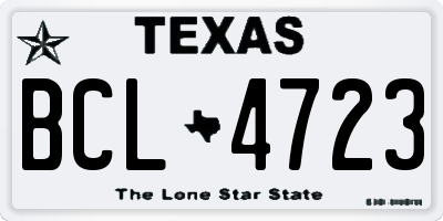 TX license plate BCL4723