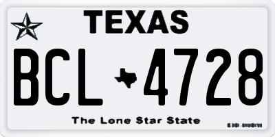 TX license plate BCL4728