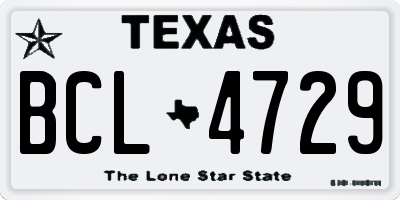 TX license plate BCL4729