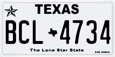 TX license plate BCL4734
