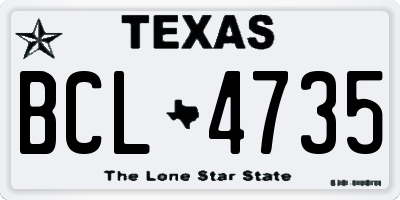 TX license plate BCL4735