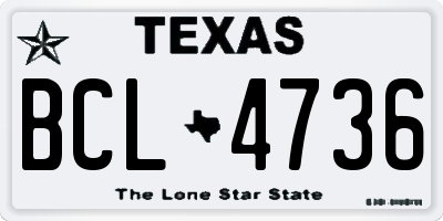 TX license plate BCL4736