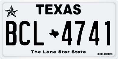 TX license plate BCL4741