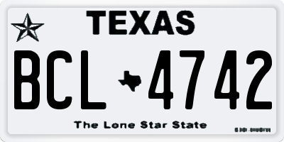TX license plate BCL4742