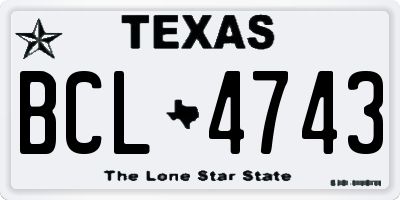 TX license plate BCL4743