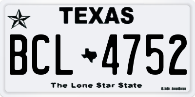 TX license plate BCL4752