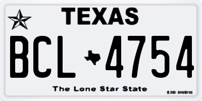 TX license plate BCL4754