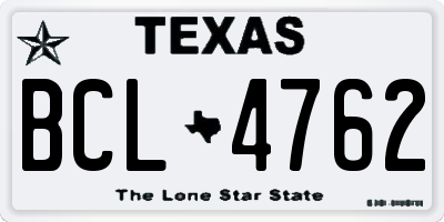 TX license plate BCL4762
