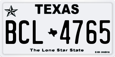 TX license plate BCL4765