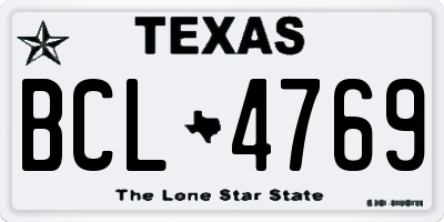 TX license plate BCL4769