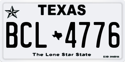 TX license plate BCL4776