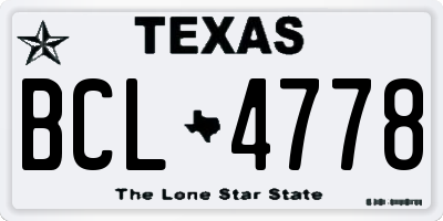 TX license plate BCL4778