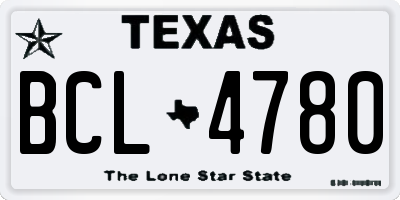 TX license plate BCL4780