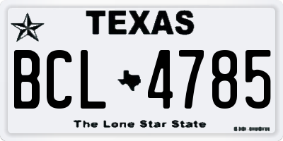TX license plate BCL4785