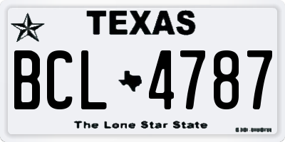 TX license plate BCL4787
