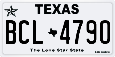 TX license plate BCL4790