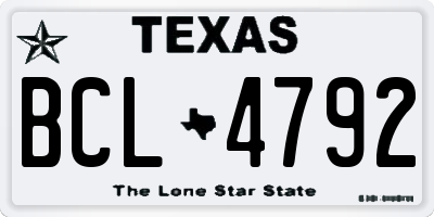 TX license plate BCL4792