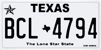 TX license plate BCL4794