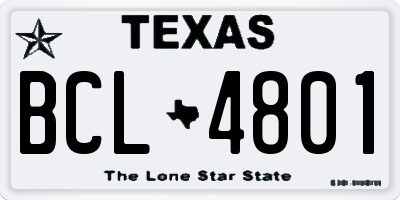 TX license plate BCL4801