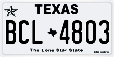 TX license plate BCL4803