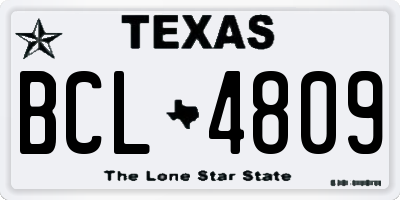 TX license plate BCL4809