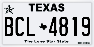 TX license plate BCL4819