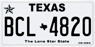TX license plate BCL4820