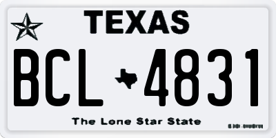 TX license plate BCL4831