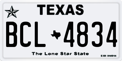 TX license plate BCL4834