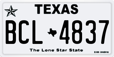 TX license plate BCL4837
