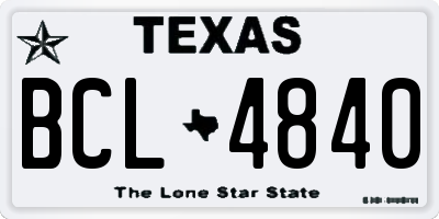TX license plate BCL4840