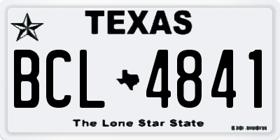 TX license plate BCL4841
