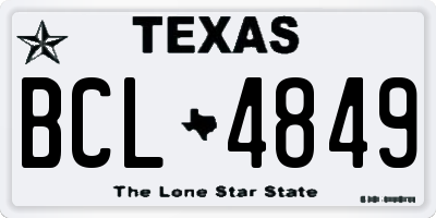 TX license plate BCL4849