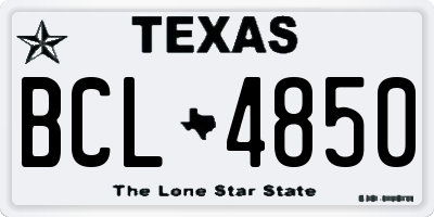 TX license plate BCL4850