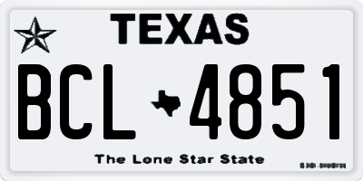 TX license plate BCL4851