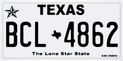 TX license plate BCL4862